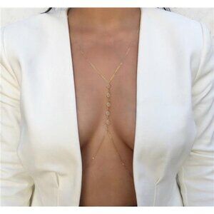 Gold Crystal Body Chain | Minimalist Adjustable Jewelry | Festival & Beach